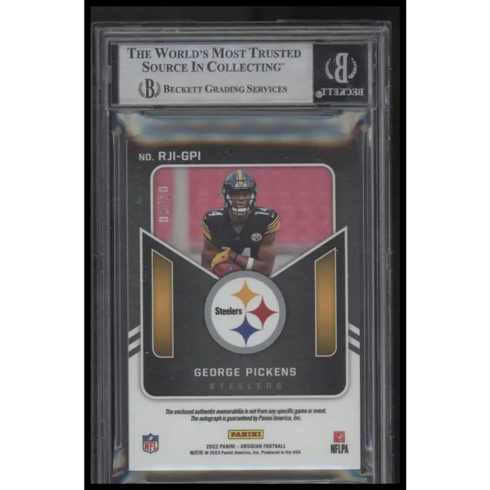 2022 Panini Obsidian Rookie Jersey Ink Electric Etch Red George Pickens BGS 9.0