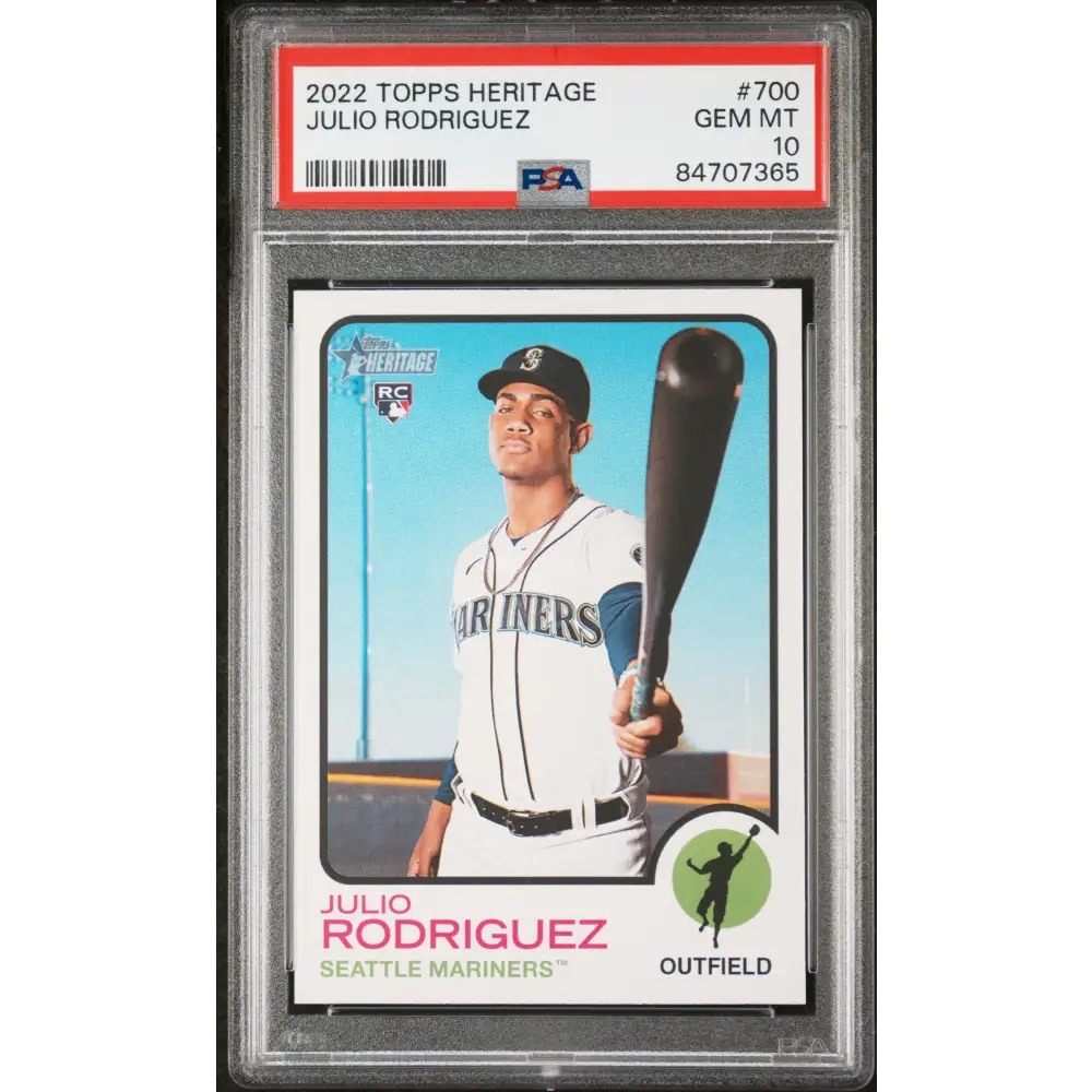 2022 TOPPS HERITAGE JULIO RODRIGUEZ #700 - PSA 10 ROOKIE CARD - Graded Sports Cards PSA 10