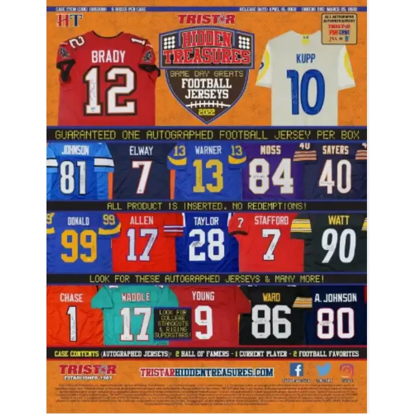 2022 TriStar Hidden Treasures Game Day Greats Football Jersey Hobby Box