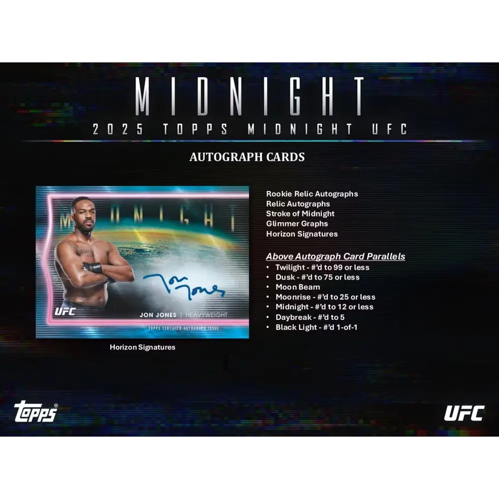 2025 Topps Midnight UFC Hobby Box