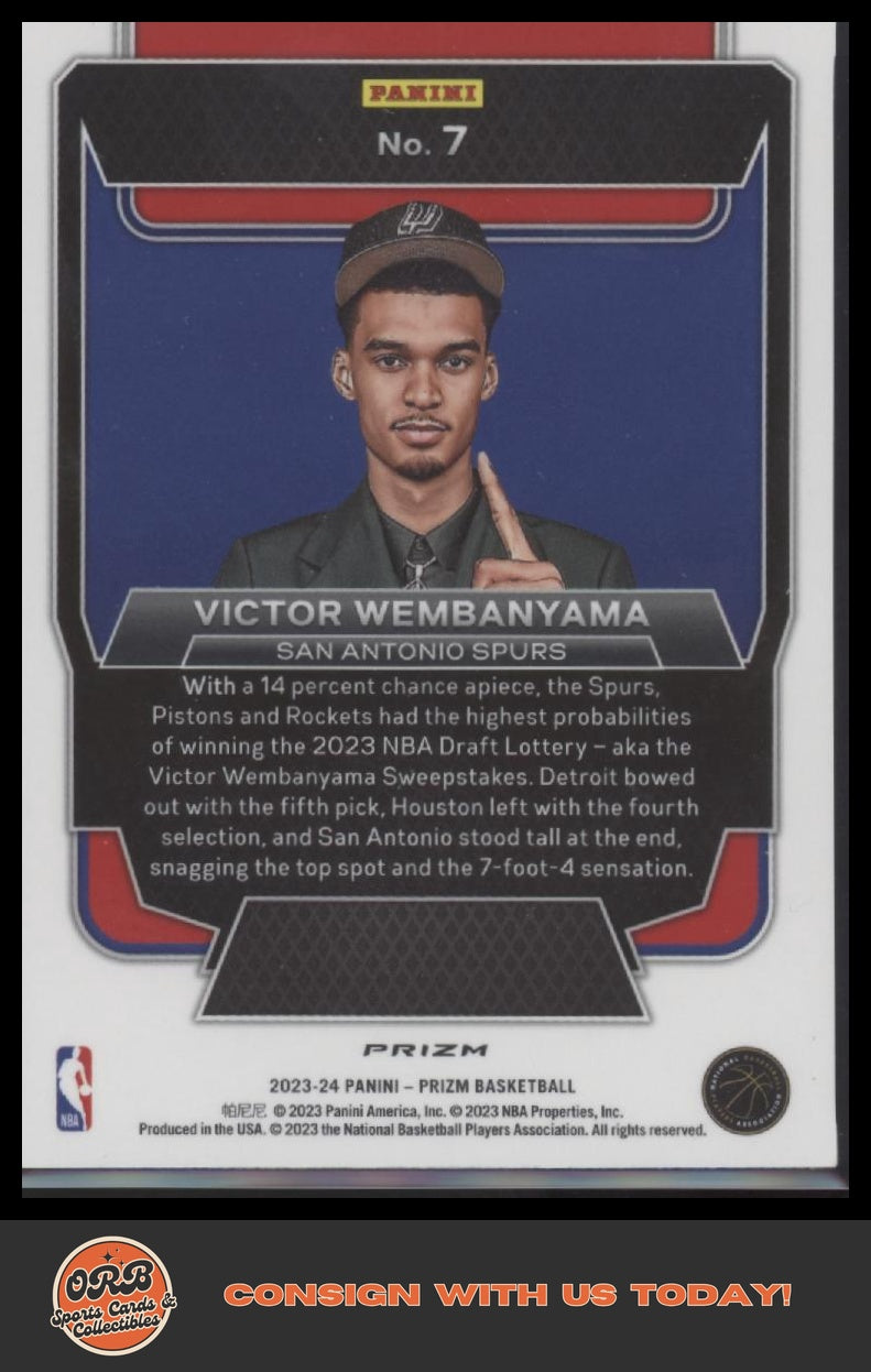 Victor Wembanyama 2023-24 Panini Prizm #7 Luck of the Lottery Prizms Silver