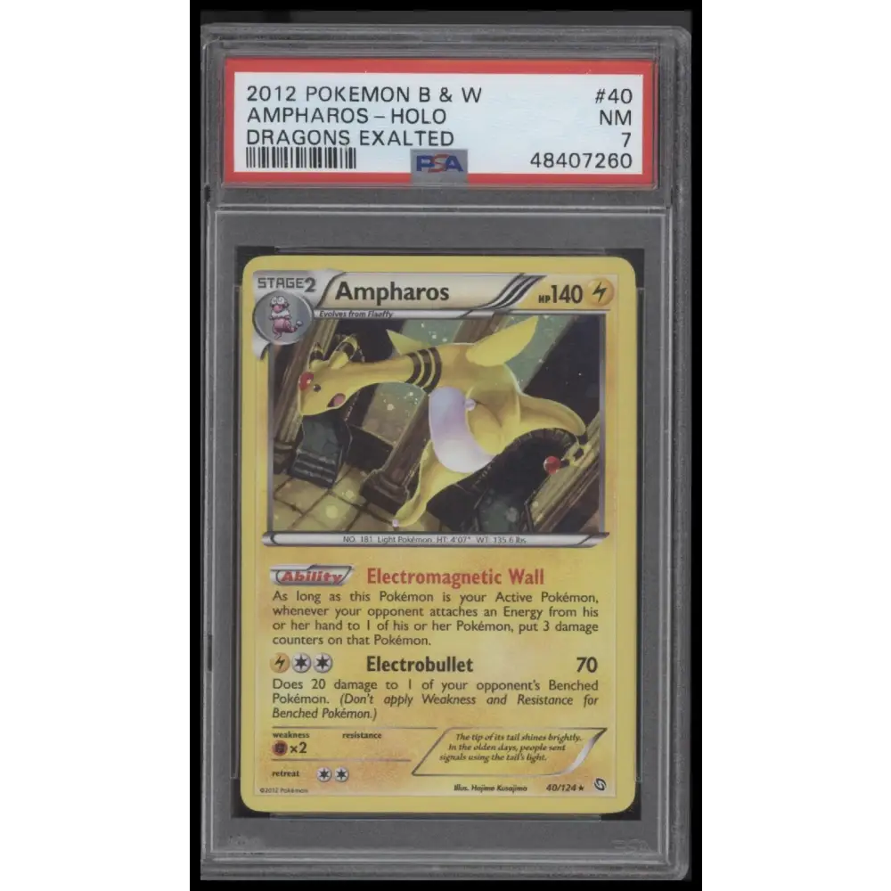 Ampharos-Holo 2012 Pokemon Black & White Dragons Exalted PSA 7