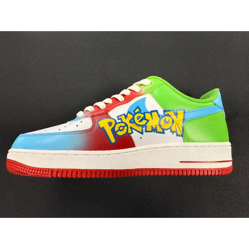 Custom Pokemon Painted Air Force Ones - Size 10