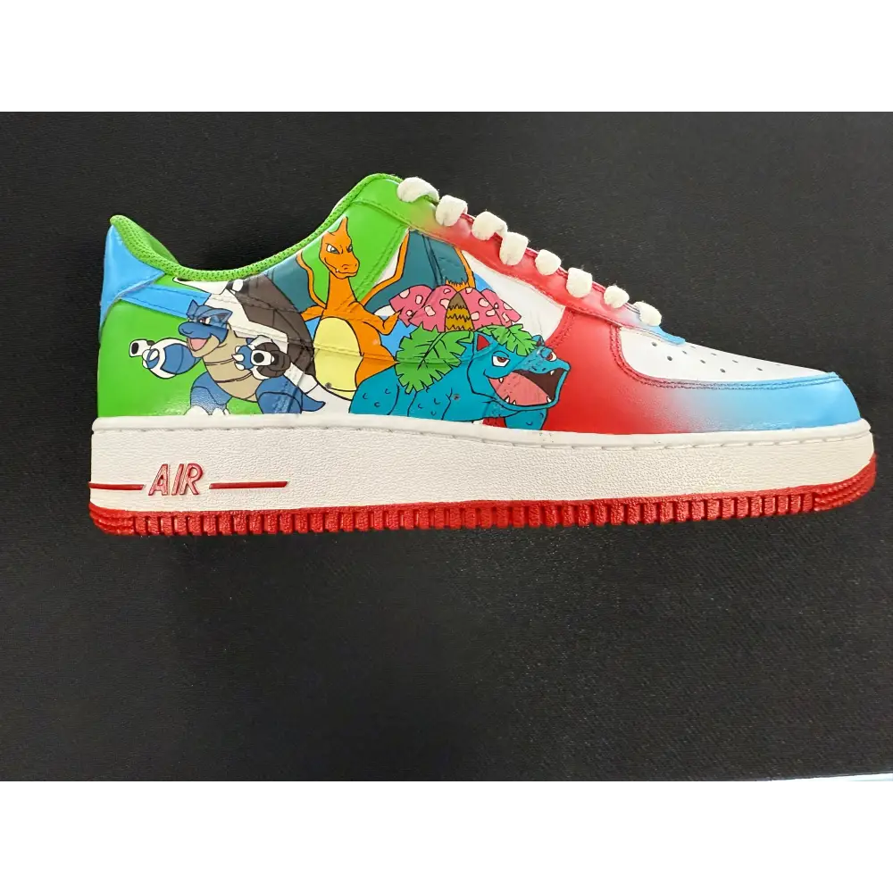 Custom Pokemon Painted Air Force Ones - Size 10