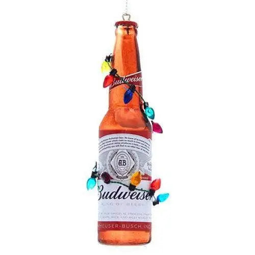 Kurt Adler - Budweiser Beer Ornament - Choose your Style - Budweiser Bottle with Bulbs 4 1/2-Inch - Toys & Games