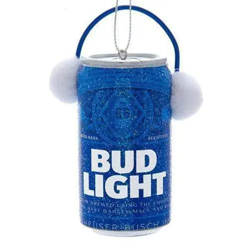 Kurt Adler - Budweiser Beer Ornament - Choose your Style - Bud Light Can with Ear Muffs - Toys & Games