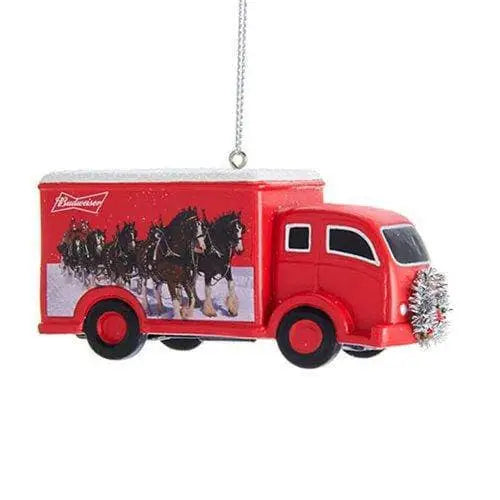 Kurt Adler - Budweiser Beer Ornament - Choose your Style - Budweiser Truck with Clydesdale - Toys & Games