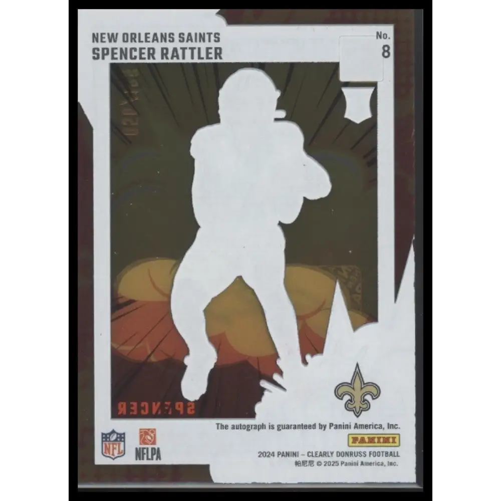 Spencer Rattler 2024 Clearly Donruss #8 Clearly Bomb Squad Autographs #/199