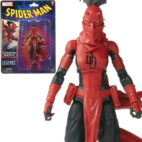 Spider-Man Retro Marvel Legends 6-Inch Action Figure - Select Figure(s) - Elektra Natchios Daredevil - Action & Toy
