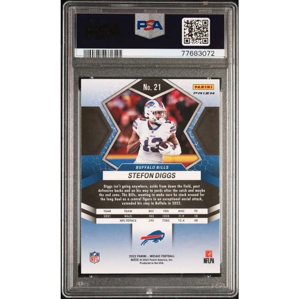 Stefon Diggs 2022 Panini Mosaic #21 Honeycomb PSA 10 - Graded Trading Card