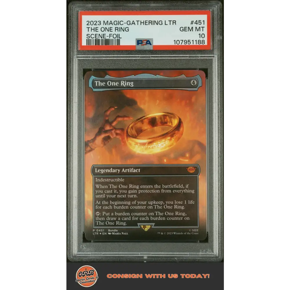 The One Ring 2023 Magic The Gathering Tales Of Middle-Earth #451 -Foil PSA 10 - Graded Trading Card