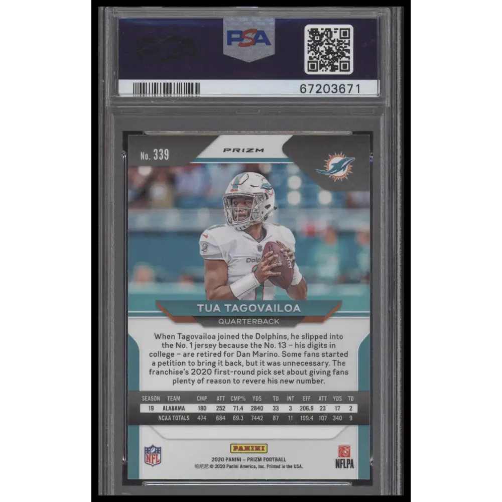 Tua Tagovailoa 2020 Panini Prizm #339 Lazer Prizm PSA 10 - Graded Trading Card