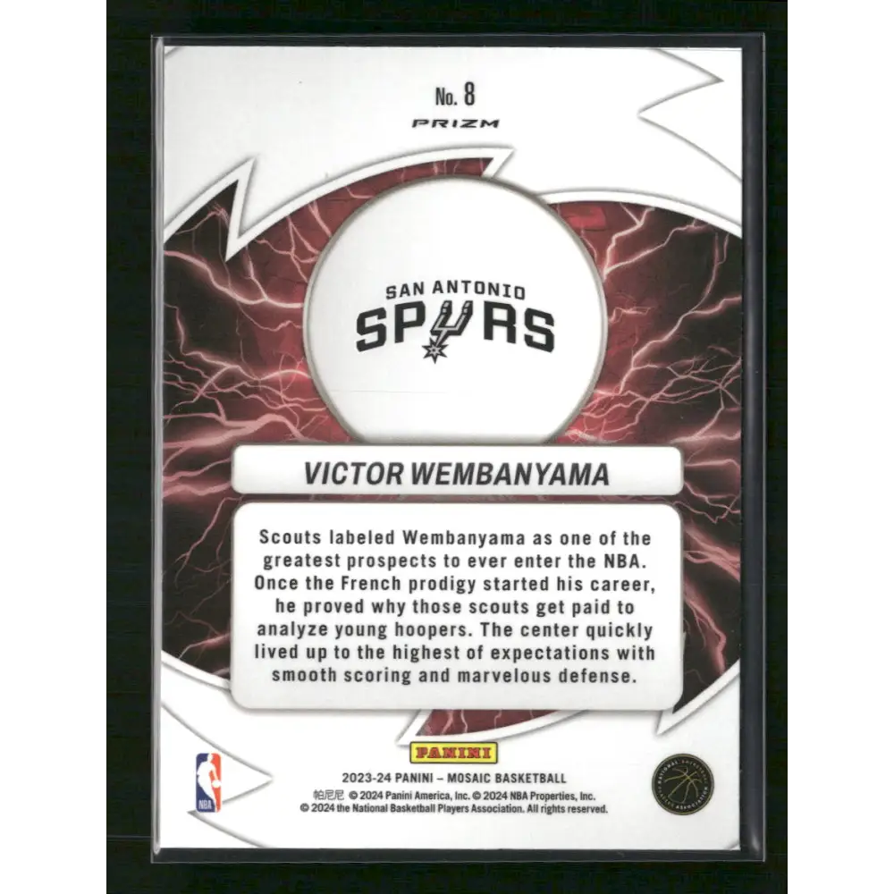 Victor Wembanyama 2023-24 Panini Mosaic #8 Thunder Road Mosaic Green - Trading Card
