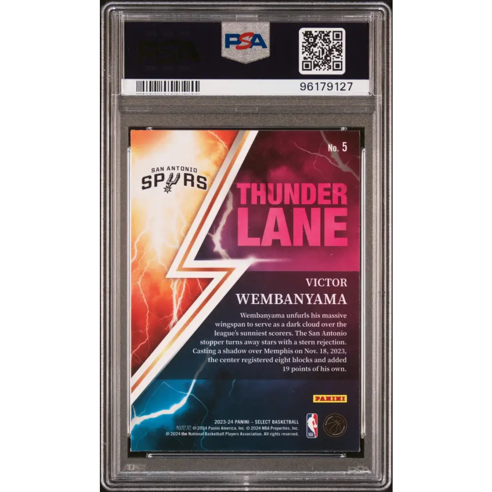 Victor Wembanyama 2023 Panini Select Thunder Lane #5 PSA 10