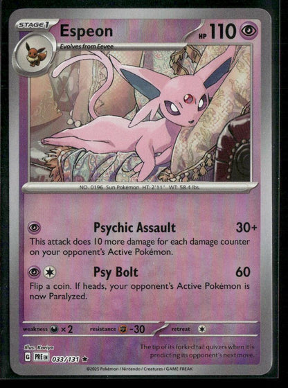SV: Prismatic Evolutions #033/131 Espeon (Master Ball Pattern)