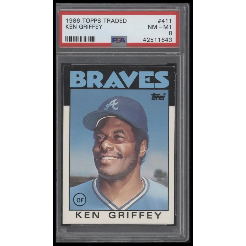 1986 Topps Traded #41T Ken Griffey PSA 8