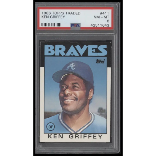 1986 Topps Traded #41T Ken Griffey PSA 8