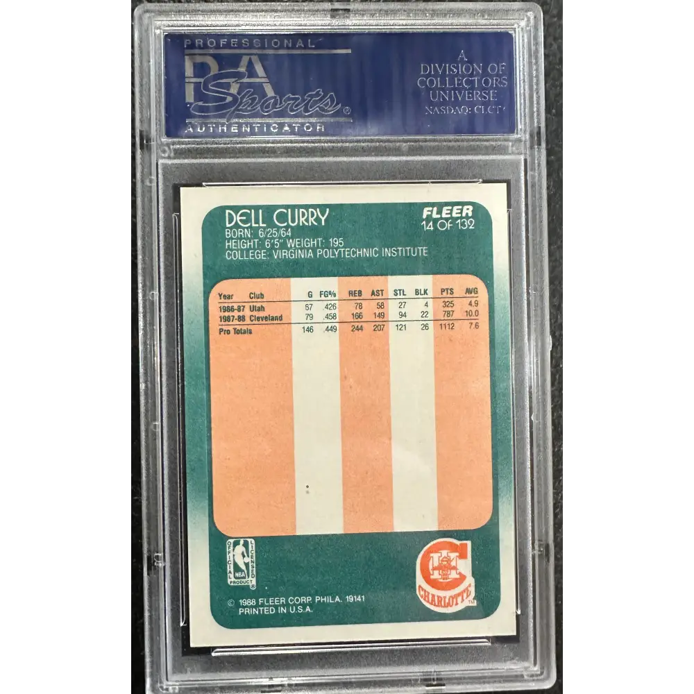 1988 FLEER DELL CURRY #14 - PSA 9 ROOKIE CARD - Graded Sports Cards PSA 9