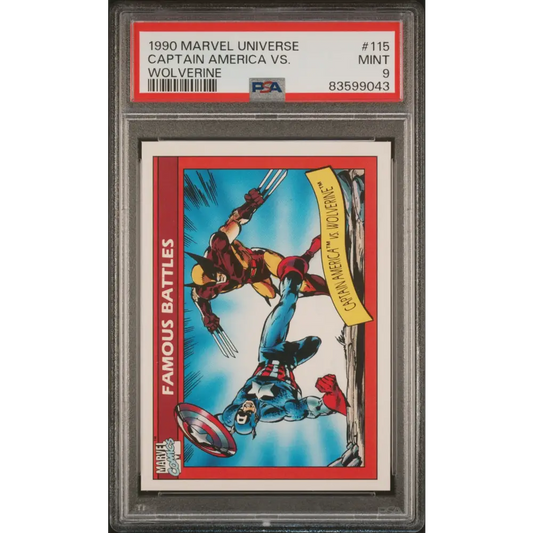 1990 MARVEL UNIVERSE CAPTAIN AMERICA VS. WOLVERINE #115 - PSA 9 - Graded Marvel PSA 9