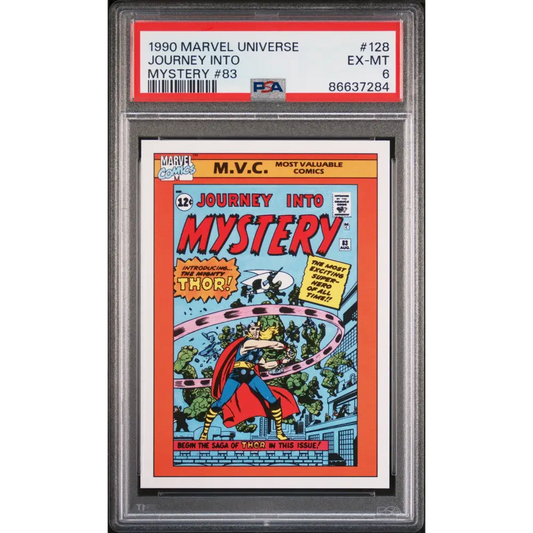 1990 MARVEL UNIVERSE JOURNEY INTO MYSTERY #83 #128 - PSA 6 - Graded Marvel PSA 6