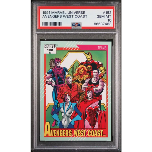 1991 MARVEL UNIVERSE AVENGERS WEST COAST #152 - PSA 10 - Graded Marvel PSA 10