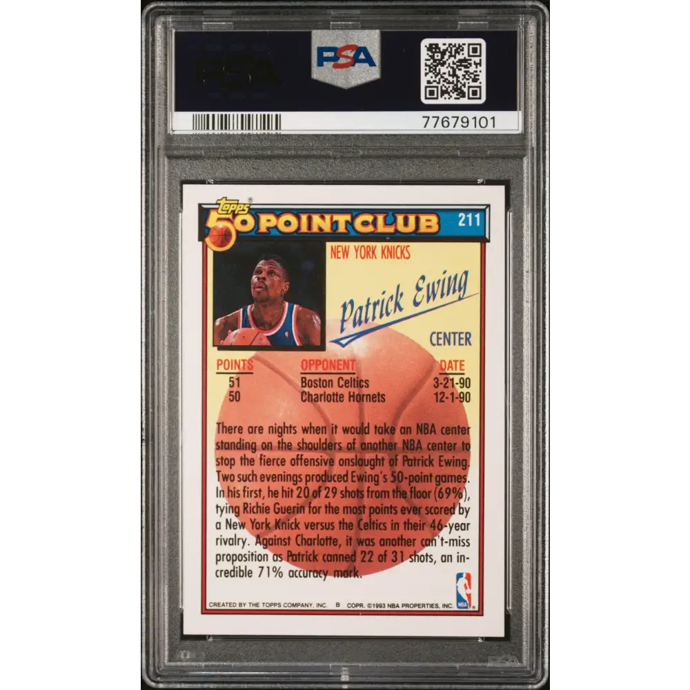 1992 TOPPS PATRICK EWING #211 - PSA 10 - Graded Sports Cards PSA 10