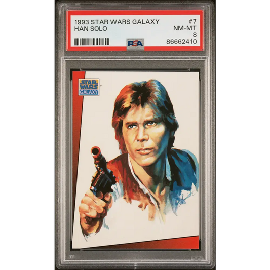 1993 STAR WARS GALAXY HAN SOLO #7 - PSA 8 - Graded Star Wars Cards 8