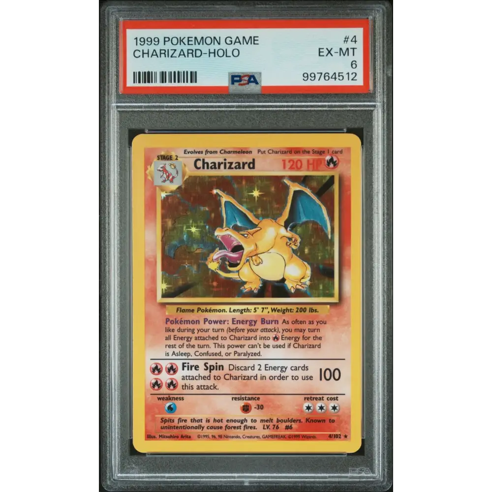 1999 Pokemon Game #4 Charizard-Holo PSA 6