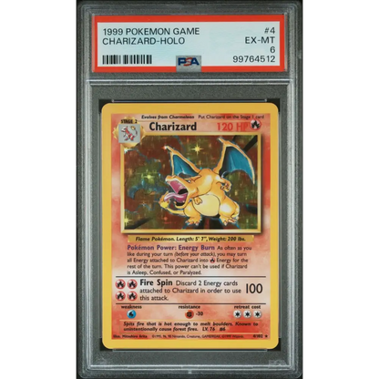 1999 Pokemon Game #4 Charizard-Holo PSA 6