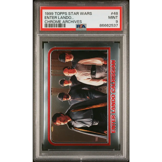 1999 TOPPS CHROME STAR WARS CHROME ARCHIVES ENTER LANDO... CHROME ARCHIVES #48 - PSA 9 - Graded Star Wars Cards 9
