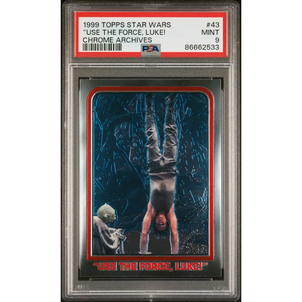 1999 TOPPS CHROME STAR WARS CHROME ARCHIVES ’USE THE FORCE LUKE!’ CHROME ARCHIVES #43 - PSA 9 - Graded Star Wars Cards 9