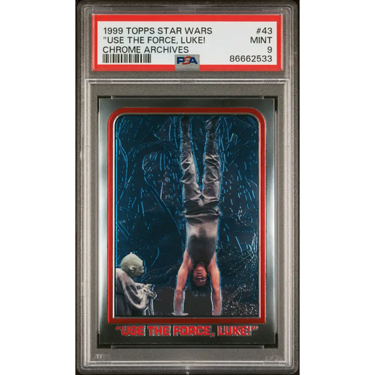 1999 TOPPS CHROME STAR WARS CHROME ARCHIVES ’USE THE FORCE LUKE!’ CHROME ARCHIVES #43 - PSA 9 - Graded Star Wars Cards 9