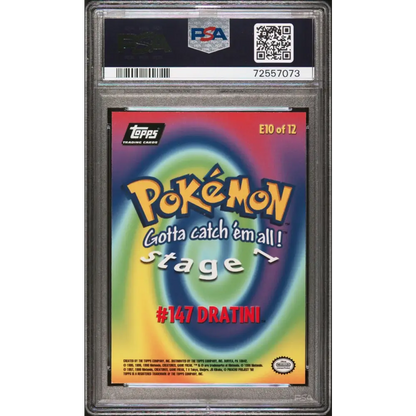 1999 Topps Pokemon The Movie Edt #E10 Dratini #147 Movie Edition PSA 9