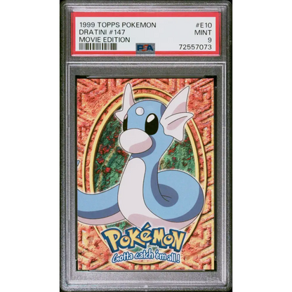 1999 Topps Pokemon The Movie Edt #E10 Dratini #147 Movie Edition PSA 9