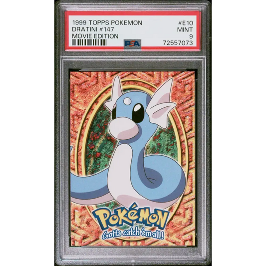 1999 Topps Pokemon The Movie Edt #E10 Dratini #147 Movie Edition PSA 9