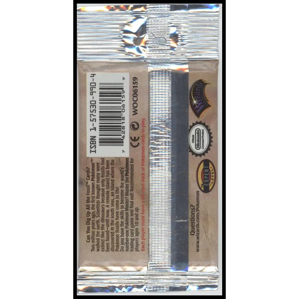 1999 WOTC Pokemon Fossil Unlimited Aerodactyl Booster Pack