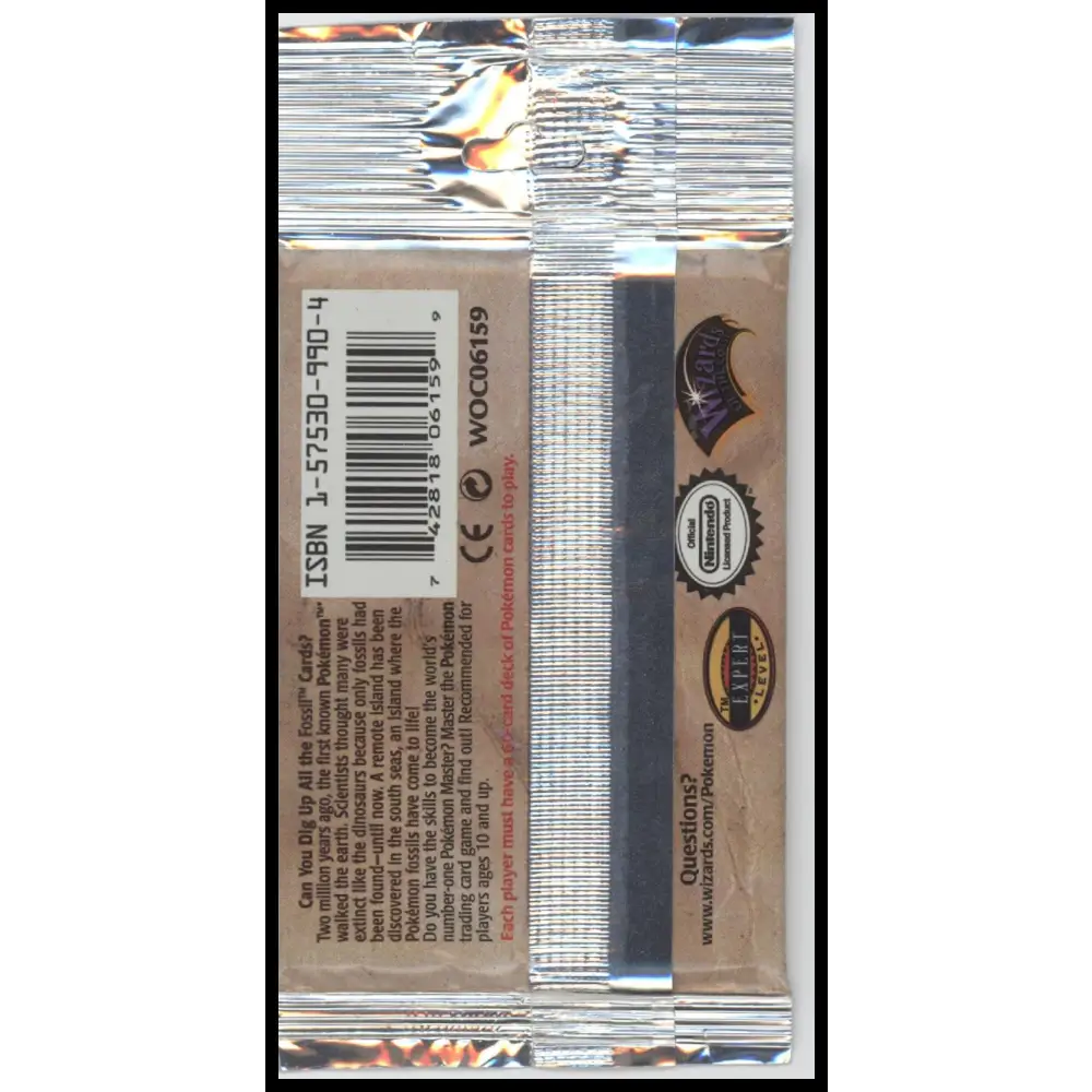 1999 WOTC Pokemon Fossil Unlimited Lapras Booster Pack