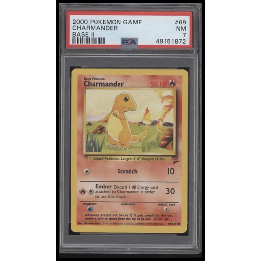2000 Pokemon Game Base Ii #69 Charmander Base Ii PSA 7