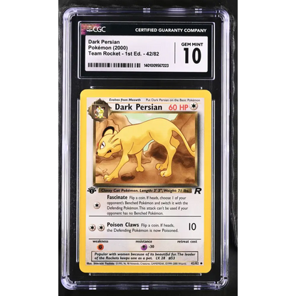 2000 Team Rocket - 1st Edition #42/82 Dark Persian CGC 10