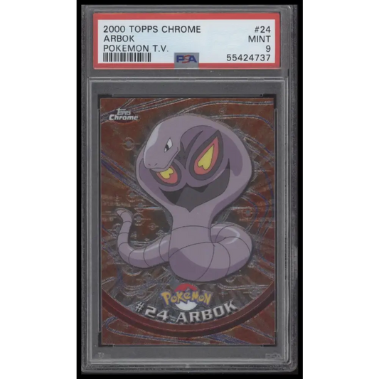 2000 Topps Chrome Pokemon T.V. #24 Arbok Pokemon T.V. PSA 9