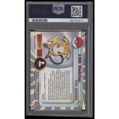 2000 Topps Chrome Pokemon T.V. #26 Raichu Pokemon T.V PSA 8