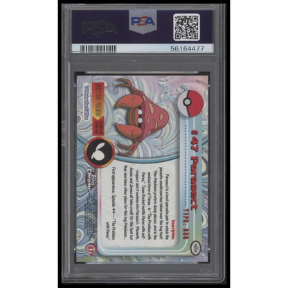 2000 Topps Chrome Pokemon T.V. #47 Parasect Pokemon T.V. PSA 8
