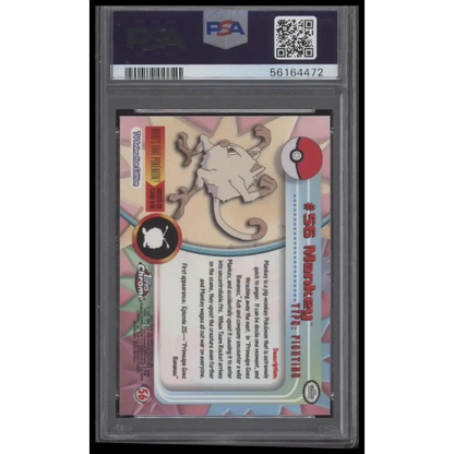 2000 Topps Chrome Pokemon T.V. #56 Mankey Pokemon T.V. PSA 8