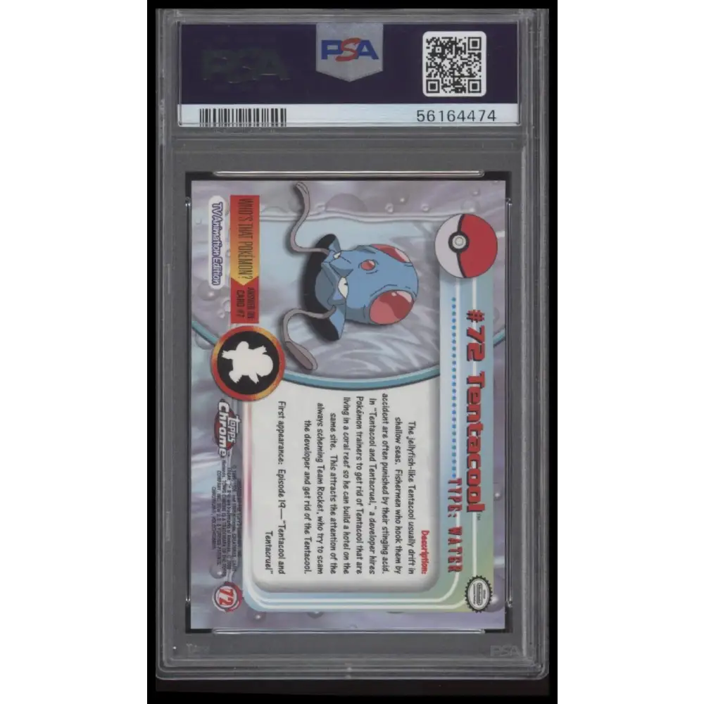 2000 Topps Chrome Pokemon T.V. #72 Tentacool Pokemon T.V. PSA 9