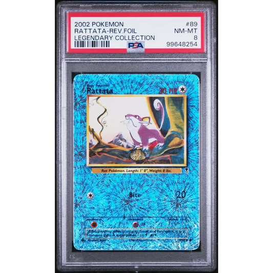 2002 Pokemon #89 Rattata-Rev.Foil Legendary Collection PSA 8