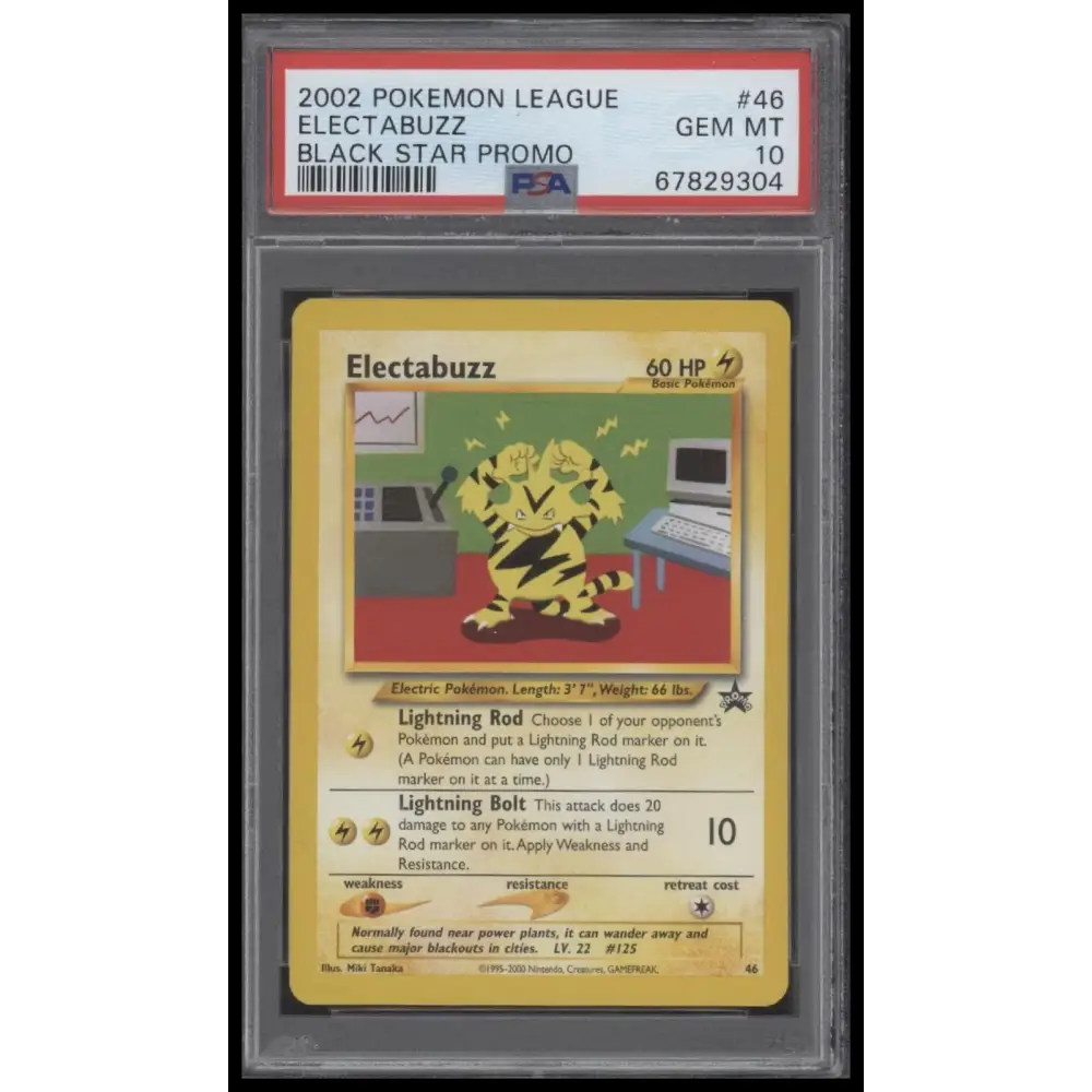 2002 Pokemon League Promo Black Star #46 Electabuzz Black Star Promo PSA 10
