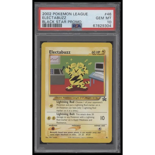 2002 Pokemon League Promo Black Star #46 Electabuzz Black Star Promo PSA 10