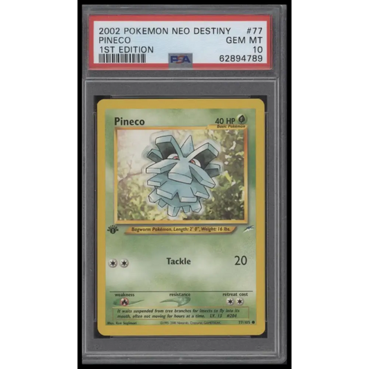 2002 Pokemon Neo Destiny #77 Pineco 1st Edition PSA 10