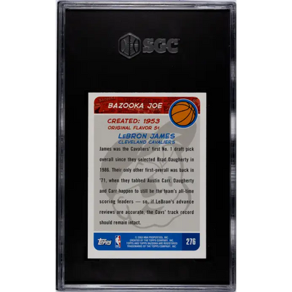 2003-04 Topps Bazooka #276 Lebron James Bazooka Joe Mini SGC 9