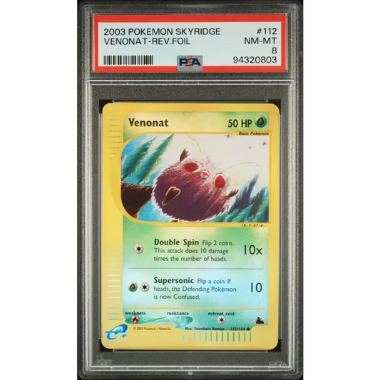 2003 Pokemon Skyridge #112 Venonat-Rev.Foil PSA 8